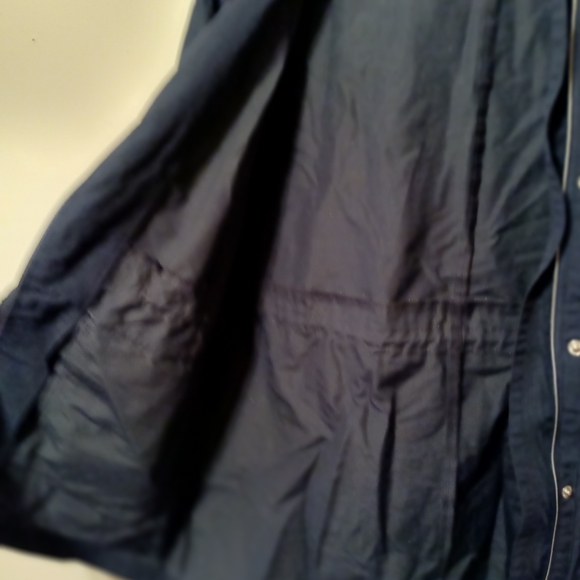 J Crew Womens Hooded Rain Jacket Coat XS Navy Blue Full Zip - Picture 5 of 8